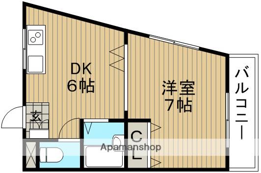 サンパレス21刀根山(1DK/1階)の間取り写真