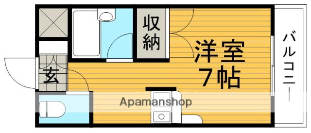 ユーフォリア石橋(ワンルーム/1階)の間取り写真