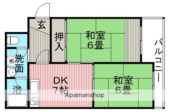 コーポ・サニープレース(2DK/3階)の間取り写真
