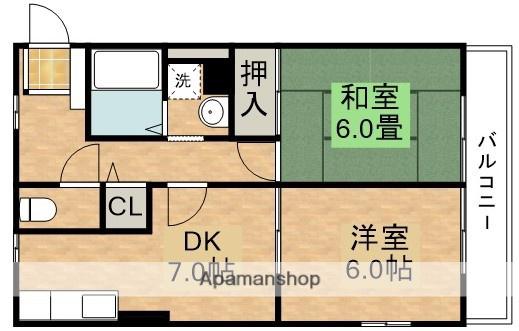 プリエール(2DK/1階)の間取り写真