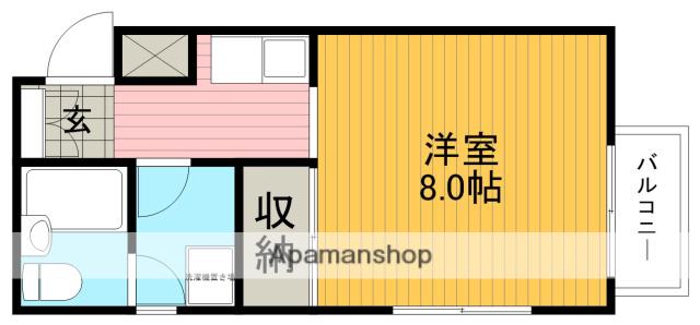 スワンハイム石橋(1K/3階)の間取り写真