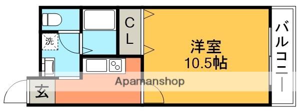 ナルディス池田(1K/1階)の間取り写真