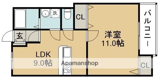 ローゼンハイムセブン(1LDK/3階)の間取り写真