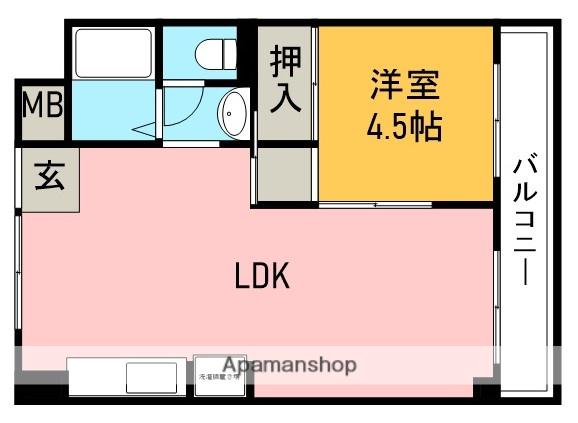 高木マンション(1LDK/5階)の間取り写真