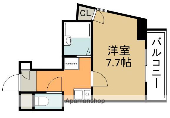 FLOSⅠ(1K/5階)の間取り写真