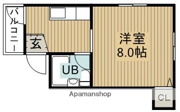 ルネ桜井(1K/2階)の間取り写真
