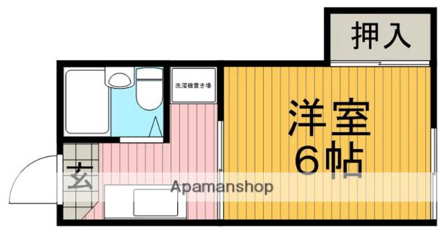 宮山ハイツ(1K/2階)の間取り写真