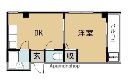 箕面コスモビル(1DK/5階)の間取り写真