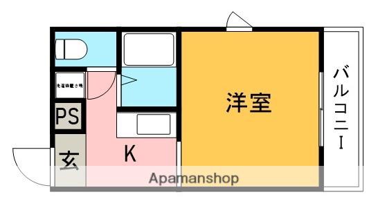 川西ヴェルドミール(1K/2階)の間取り写真