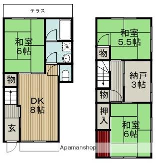 貸家（瀬川１−６−２６）(3SDK/1階)の間取り写真