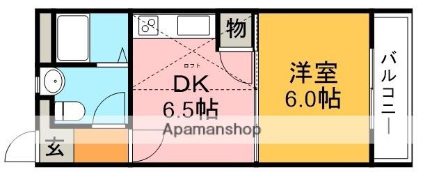 ウインディ蛍池(1DK/3階)の間取り写真