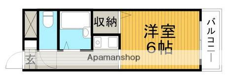 シャーツ石橋(1K/3階)の間取り写真