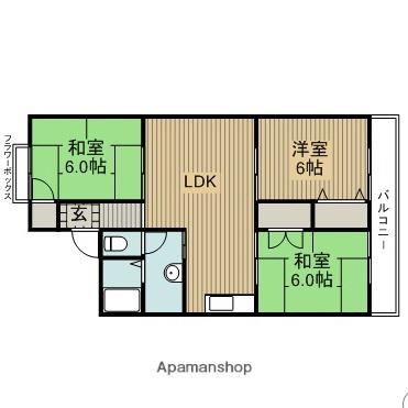 クレールシャトレー(3LDK/1階)の間取り写真