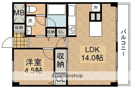 清風荘レックスマンション(1LDK/2階)の間取り写真