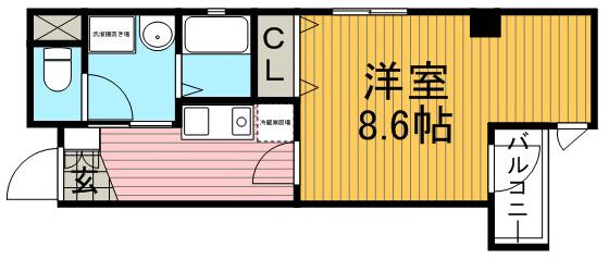 GRACE ISHIBASHI(1K/4階)の間取り写真