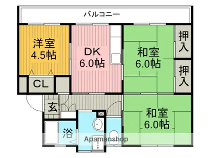 アルバトロス(3DK/2階)の間取り写真