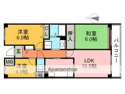 エステートプラザ神田(3LDK/2階)の間取り写真