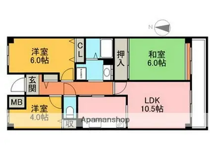 エステートプラザ神田(3LDK/1階)の間取り写真