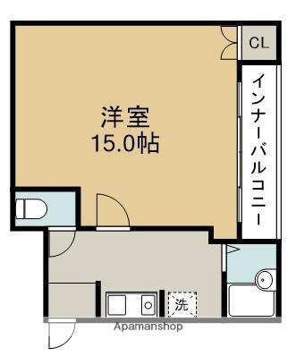司ビル(1K/2階)の間取り写真