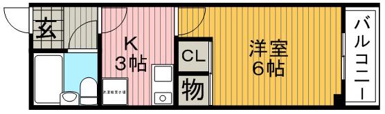 ブライトンヒルズ箕面(1K/1階)の間取り写真