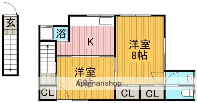 MOTOIKEコーポ(2K/1階)の間取り写真