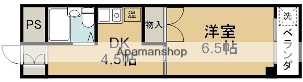 クリスタルコート(1K/1階)の間取り写真