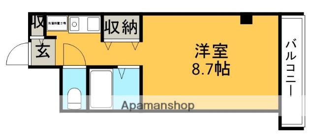 加茂ローゼンハイム(1K/4階)の間取り写真