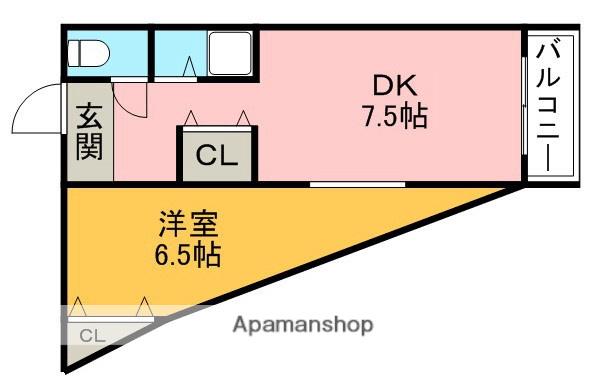 加茂ローゼンハイム(1DK/3階)の間取り写真