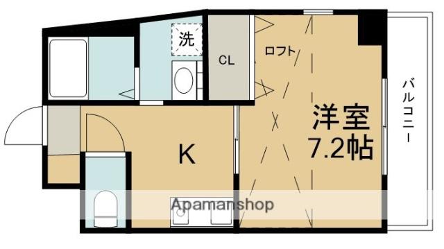セレスト川西(1K/7階)の間取り写真
