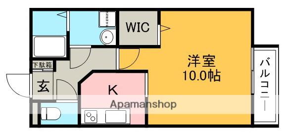 アクアリオⅠ(1K/1階)の間取り写真