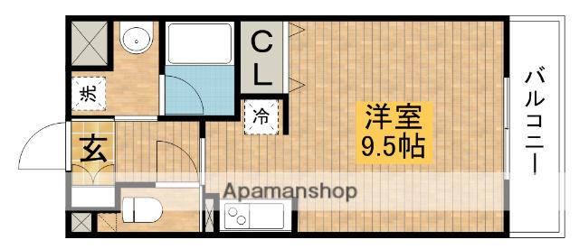 ラフィーン蛍池(1K/1階)の間取り写真