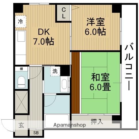 池田グレースマンション(2DK/1階)の間取り写真