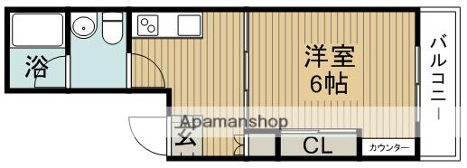 レイドール箕面(1K/6階)の間取り写真