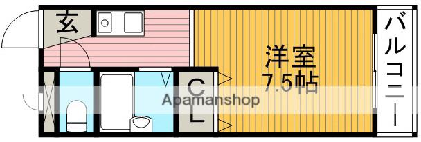 サンライズ箕面(1K/1階)の間取り写真