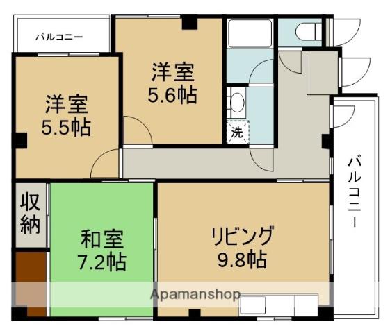 ノースバレー川崎(3LDK/2階)の間取り写真