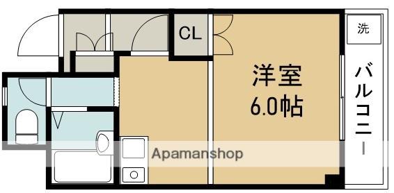 スペースウイング(1K/3階)の間取り写真