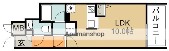 リッツスクエア グランキューブ(1K/8階)の間取り写真