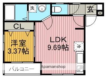 グランシャリオ天神(1LDK/2階)の間取り写真
