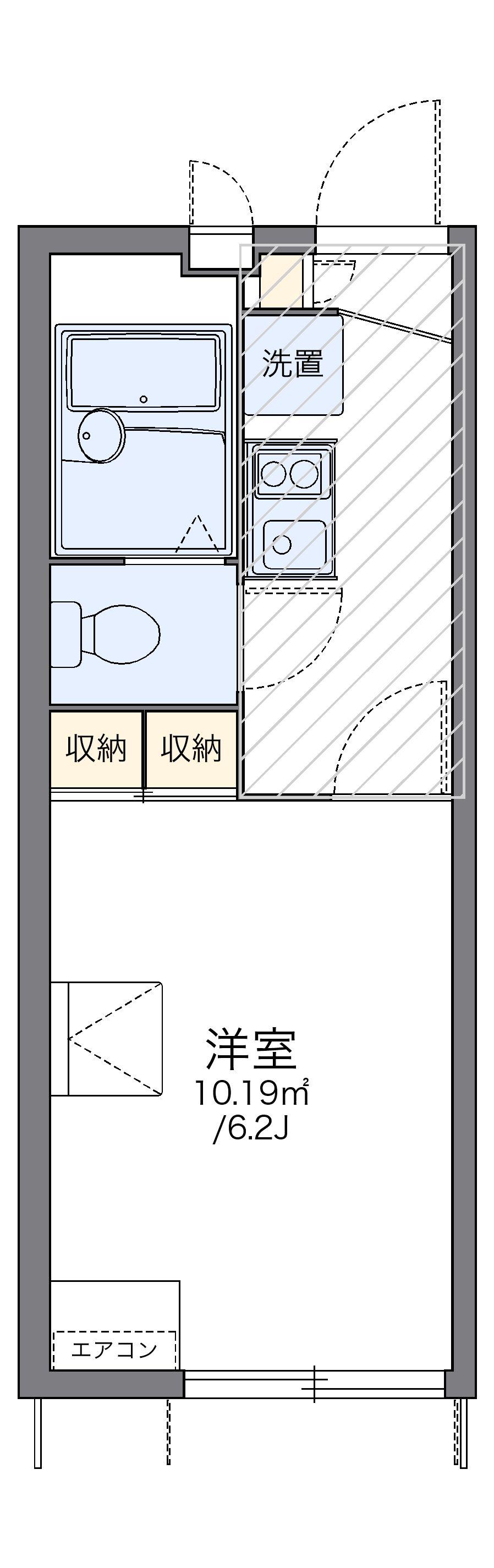 レオパレスステュディオ箕面Ⅱ(1K/1階)の間取り写真