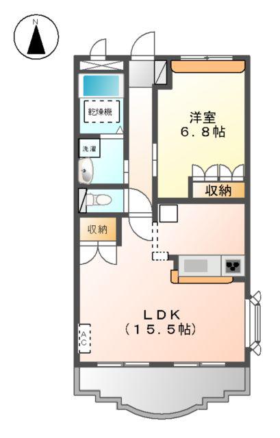 URBAN HILLS SAITO Ⅰ(1LDK/2階)の間取り写真