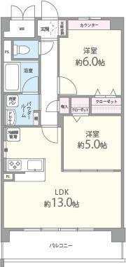 ネオ ソレイユ(2LDK/2階)の間取り写真