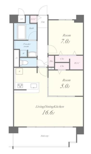 カビサ千里中央(2LDK/4階)の間取り写真