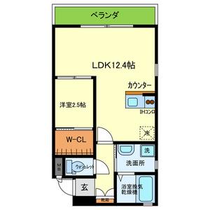 FOREST COURT SANPON(1LDK/2階)の間取り写真