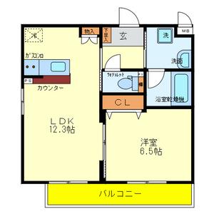 CENTRO PAESE(1LDK/2階)の間取り写真