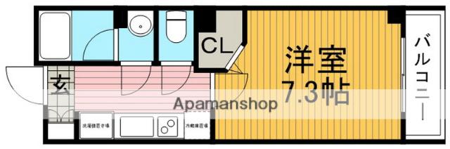 セカンドヴィレッジ(1K/2階)の間取り写真