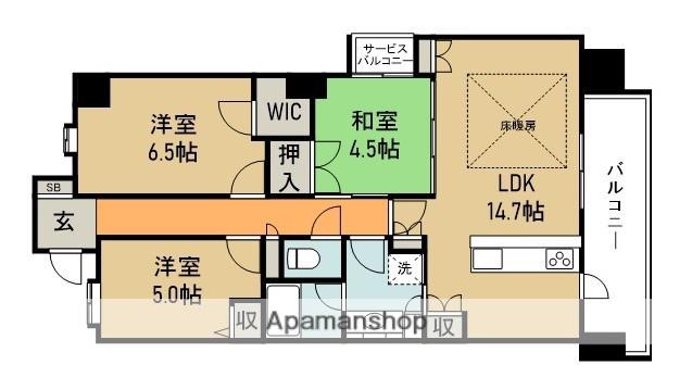 ワコーレ池田満寿美(3LDK/4階)の間取り写真