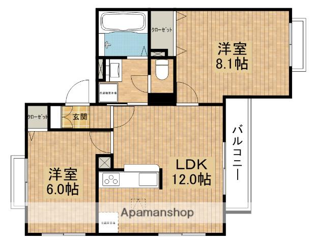 ハイブリットメゾン五月丘(2LDK/3階)の間取り写真