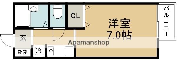 アメニティーK(1K/1階)の間取り写真