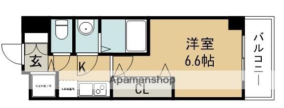 AIRPORT FRONT ASD(1K/8階)の間取り写真