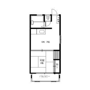 豊町ヴィラ(1DK/3階)の間取り写真
